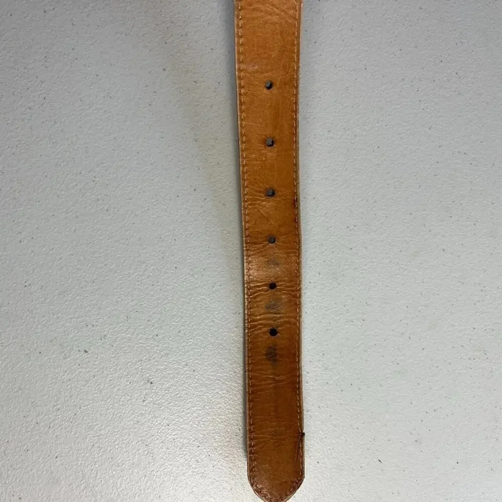 Crocodile Brown Genuine Leather Belt Kids Size 22 Western Style Made In Mexico